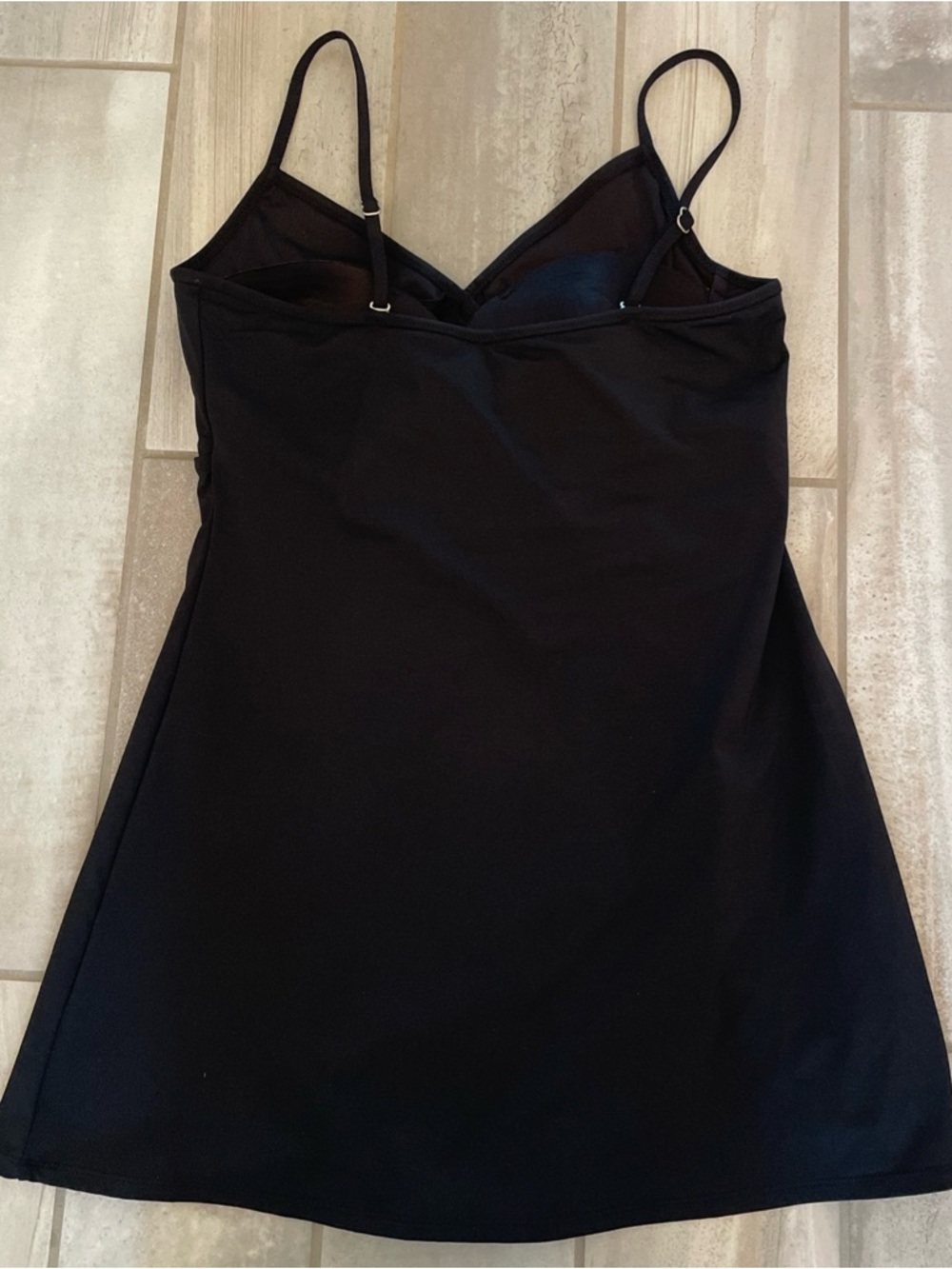 Garnet Hill Signature Surplice Wrap Front Swim Dress Black Size 12 One Piece - Picture 12 of 14